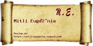 Mitli Eugénia névjegykártya